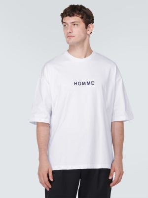Βαμβακερή μπλούζα από ζέρσεϋ Comme Des Garã§ons Homme λευκό