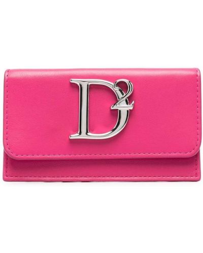 Lær lommebok Dsquared2 rosa