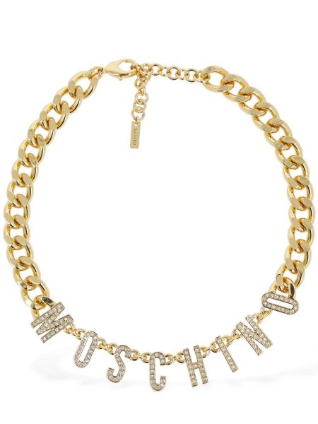 Halsband med kristaller Moschino guld