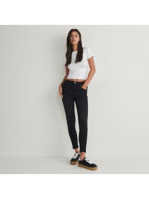 Czarne jeansy skinny slim fit Reserved