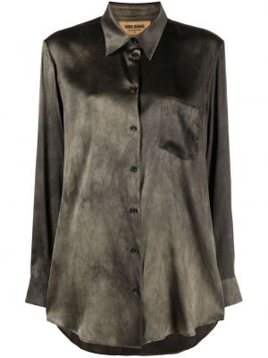 Camicia con stampa tie-dye Uma Wang grigio