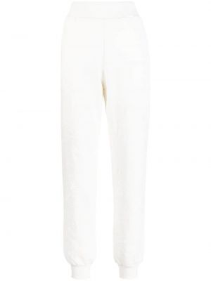 Bavlnené teplákové nohavice s výšivkou Elie Saab biela