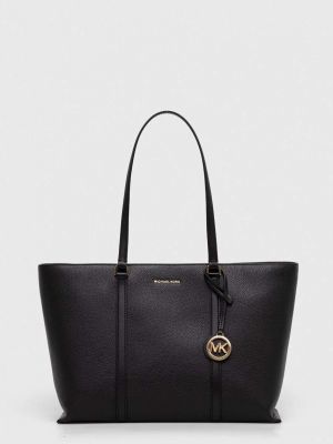 Черная кожаная сумка шоппер Michael Michael Kors