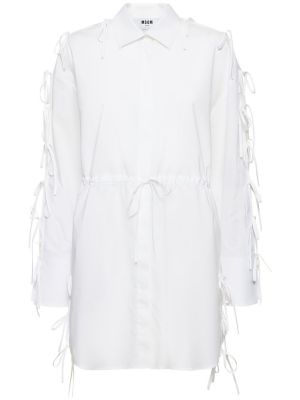 Bavlnené mini šaty Msgm biela