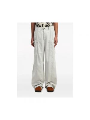 Pantalones de algodón lyocell Palm Angels gris