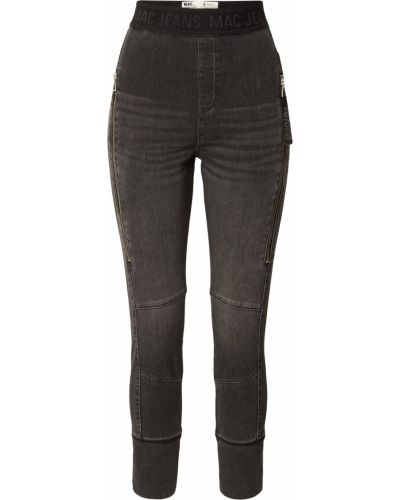 Bavlnené džínsy s vysokým pásom skinny fit Mac - sivá