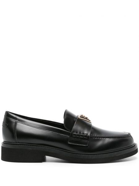 Pantofi loafer din piele Guess Usa negru