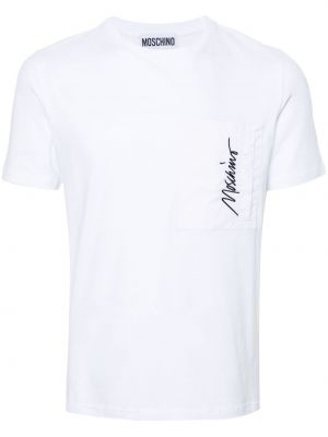 Βαμβακερή μπλούζα με κέντημα Moschino