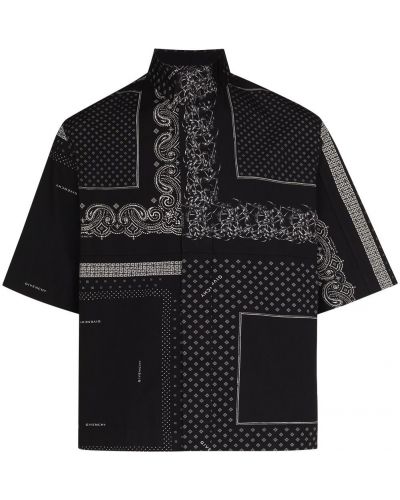 Koszula ze stójką bawełniana Givenchy, сzarny