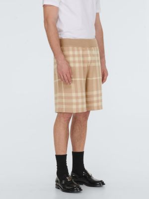 Pantalones cortos de lana de seda Burberry beige