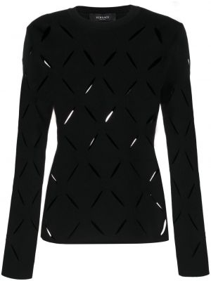 Dzianinowy sweter Versace czarny