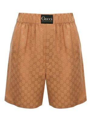 Бежевые шелковые шорты Gucci