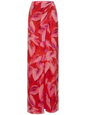Falda midi de viscosa The Andamane rojo