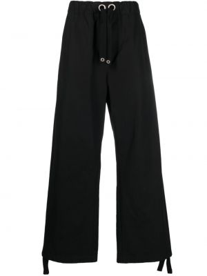 Haftowane proste spodnie Versace czarne