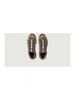 Sneakersy sznurowane koronkowe Salomon brązowe