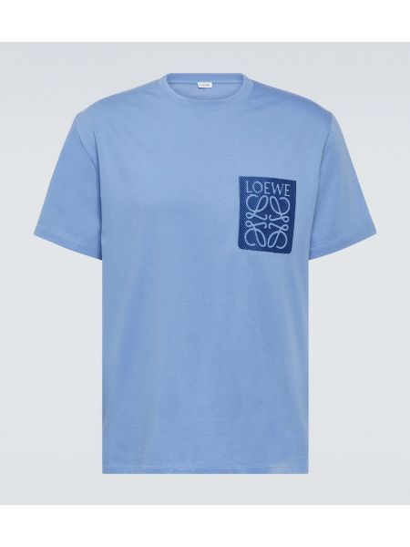 Camiseta de algodón de tela jersey Loewe azul