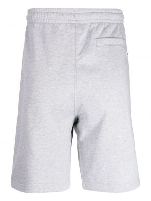 Shorts de sport en coton à imprimé Lacoste gris