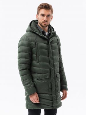 Prošívaný zimní kabát Ombre Clothing zelený