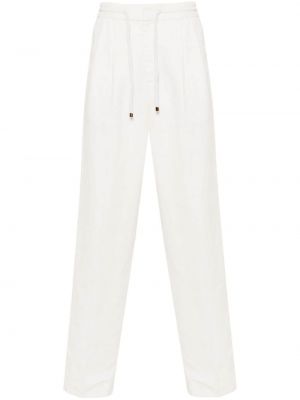 Λινό παντελόνι Brunello Cucinelli λευκό
