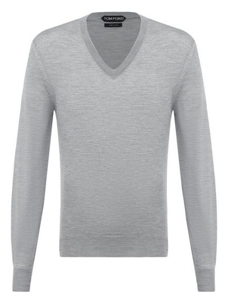 Шелковый пуловер Tom Ford серый