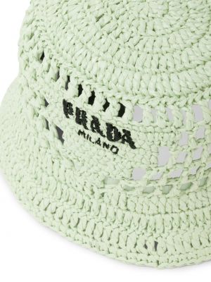 Tikitud müts Prada roheline