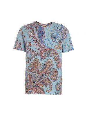 Koszulka z wzorem paisley Etro niebieska