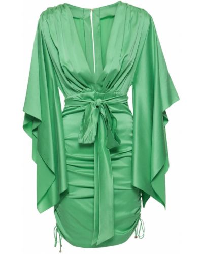 Платье мини атласное короткое Maria Lucia Hohan, зеленое