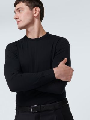 Volneni pulover Kiton črna