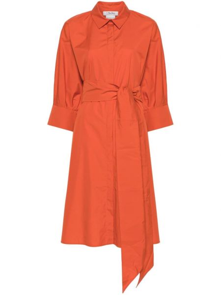 Βαμβακερή φόρεμα σε στυλ πουκάμισο 's Max Mara πορτοκαλί