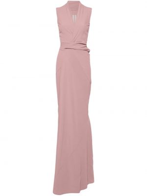 Μάξι φόρεμα από κρεπ Rick Owens ροζ