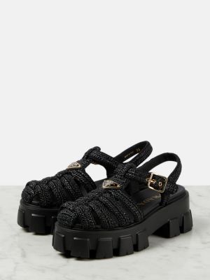Sandales ar platformu Prada melns