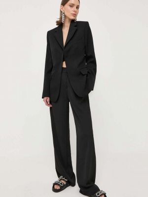 Однотонный шерстяной пиджак Victoria Beckham черный