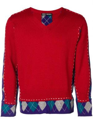 Maglione a rombi Issey Miyake Pre-owned rosso