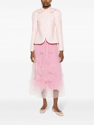 Gėlėtas midi sijonas iš tiulio Viktor & Rolf rožinė