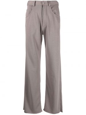 Bavlněné rovné kalhoty jersey Mm6 Maison Margiela šedé