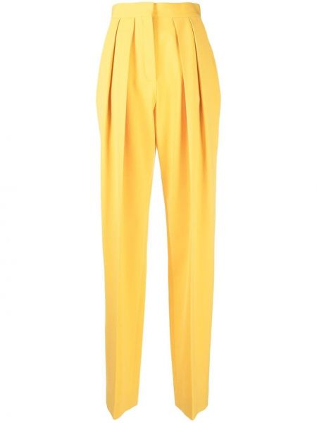 Pantalon droit plissé Stella Mccartney jaune