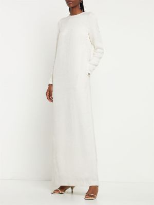 Жакардова от вискоза макси рокля Toteme бяло