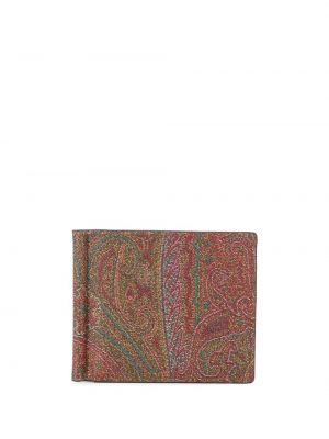Peňaženka s potlačou s paisley vzorom Etro hnedá