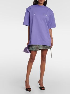 Jersey t-shirt aus baumwoll mit print The Attico lila