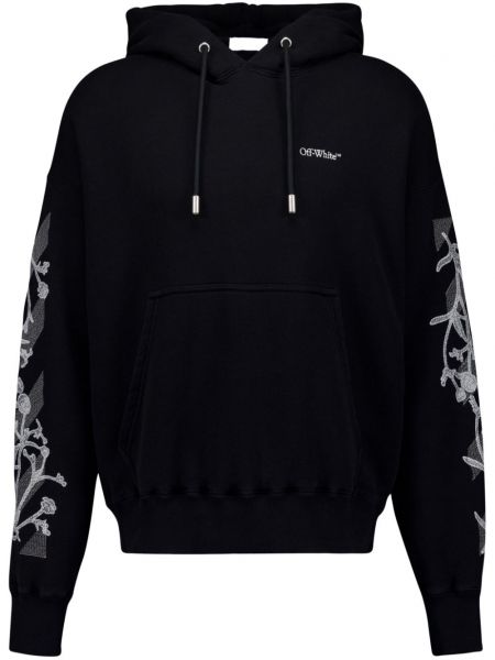 Baskılı çiçekli hoodie Off-white beyaz