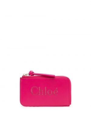 Usnjena denarnica Chloe roza