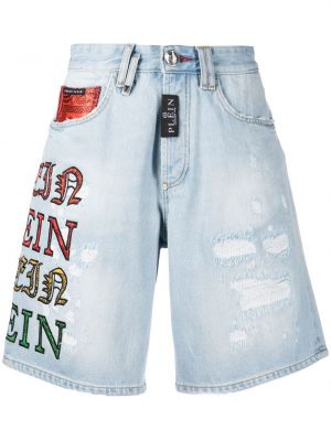 Obrabljene kratke jeans hlače Philipp Plein