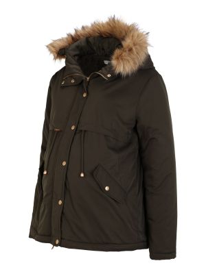 Nylónová priliehavá zimná bunda s kožušinou Envie De Fraise - khaki