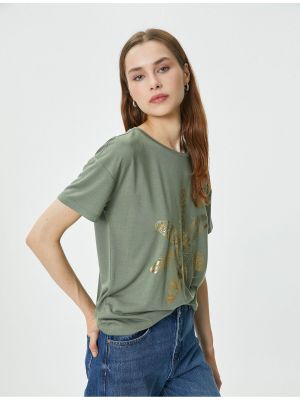 T-krekls ar ziediem ar apdruku ar īsām piedurknēm Koton