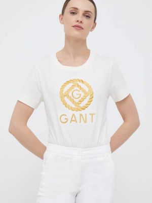 Тениска Gant бежово