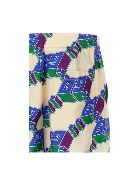 Pantalones cortos de seda Gucci azul