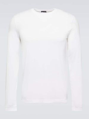 Camiseta de manga larga de tela jersey Giorgio Armani blanco