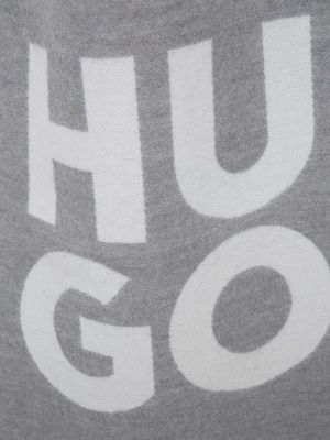 Шерстяной шарф Hugo серый