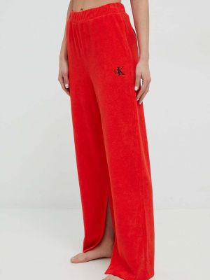 Bavlněné kalhoty Calvin Klein - červená