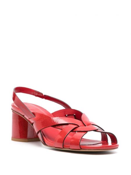 Lakované kožené sandály Del Carlo červené